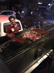 someone was excited about some kebabs. bangalore, india. may 2015.