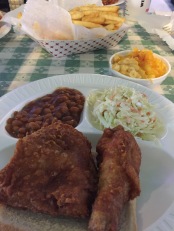 fried chicken, beans, and mac-and-cheese. happy gus's christmas eve! memphis, tennessee. december 2015.