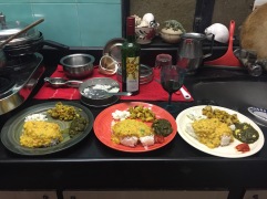 yummy homemade dinner. bombay, india. february 2016.